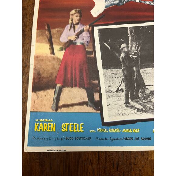 RIDE LONESOME Mexican Lobby Card '59 Randolph Scott - Picture 2 of 4